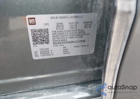 2022 Buick Enclave Awd Avenir из США, поврежденный, VIN 5GAEVCKW2NJ117978